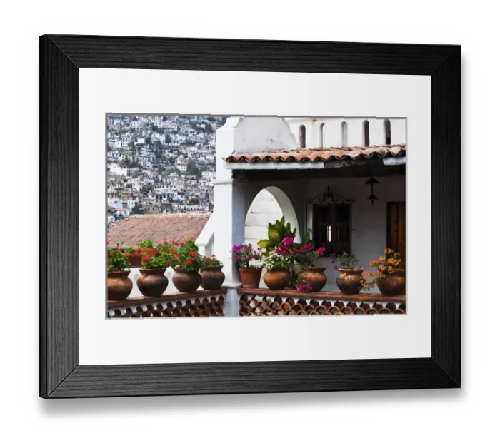 Framed Print : South America, Mexico, Taxco. Close-up of a home with other houses on hillside. Credit as Framed Print : South America, Mexico, Taxco. Close-up of a home with other houses on hillside. Credit as