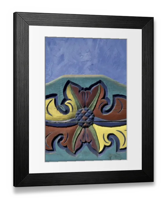 Framed Print : NA, Mexico, Baja, Todos Santos. Carved bench detail Framed Print : NA, Mexico, Baja, Todos Santos. Carved bench detail