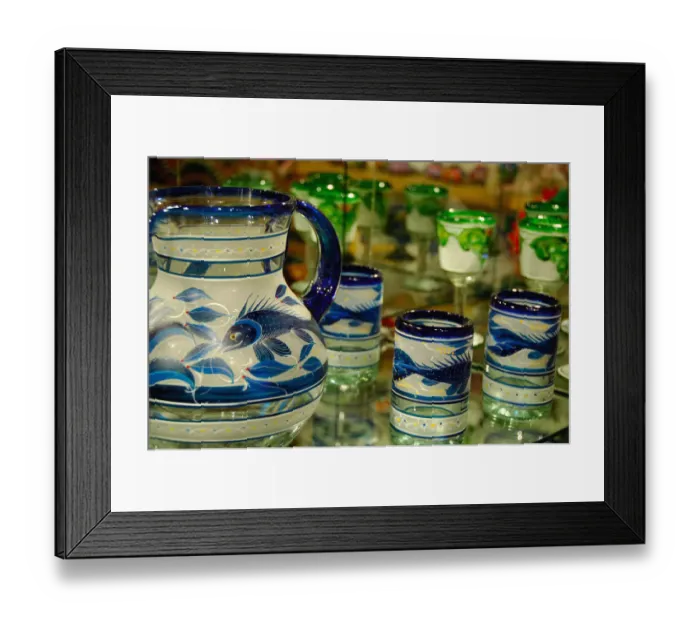Framed Print : North America, Mexico, Baja California Sur, San Jose del Cabo. Hand painted glassware Framed Print : North America, Mexico, Baja California Sur, San Jose del Cabo. Hand painted glassware