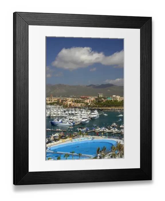 Framed Print : North America, Mexico, State of Baja California Sur, Cabo San Lucas. Overview of