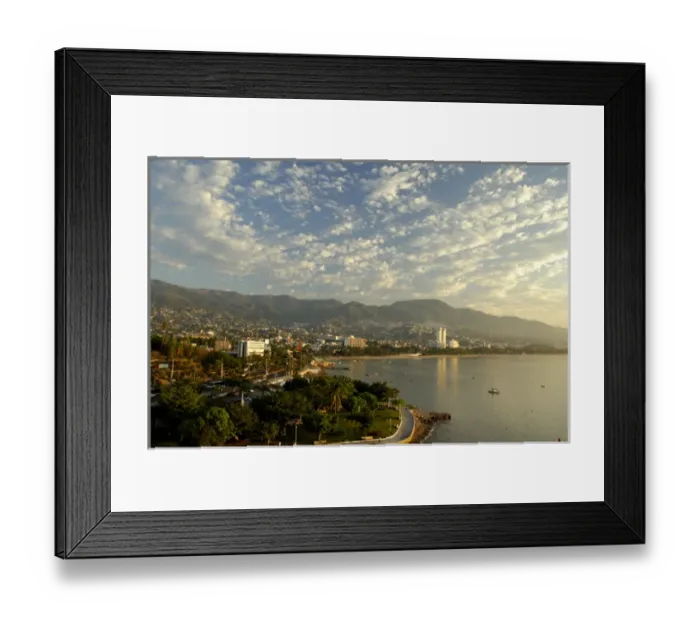 Framed Print : North America, Mexico, State of Guerrero, Acapulco. Overview of Acapulco Bay with Framed Print : North America, Mexico, State of Guerrero, Acapulco. Overview of Acapulco Bay with