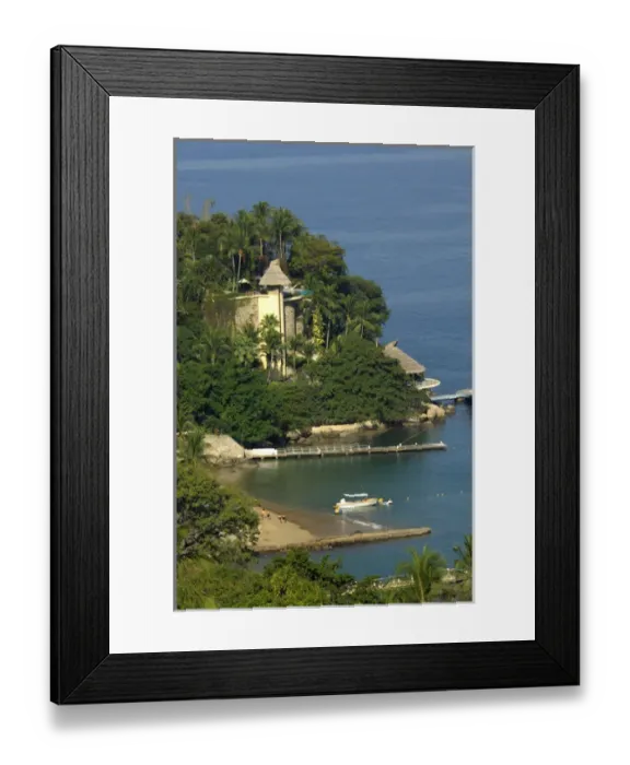 Framed Print : North America, Mexico, State of Guerrero, Acapulco. Overview of the Gold Zone & Acapulco