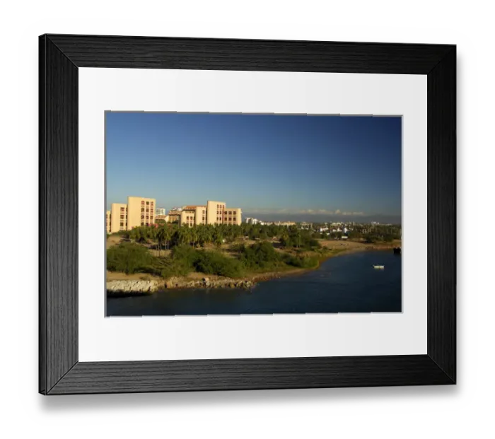 Framed Print : North America, Mexico, State of Jalisco, Puerto Vallarta. View of Puerto Vallarta from Banderas Bay