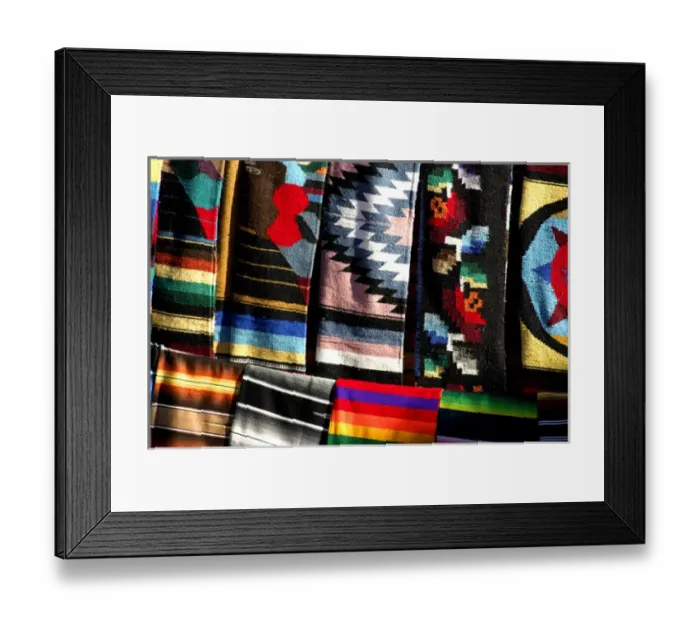 Framed Print : North America, Mexico, State of Sinaloa, Mazatlan. Typical Mexican souvenir blankets