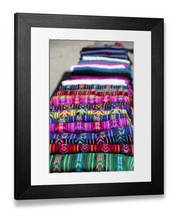 Framed Print : Mexico, State of Chihuahua, Copper Canyon. Typical Tatahumara Indian blankets Framed Print : Mexico, State of Chihuahua, Copper Canyon. Typical Tatahumara Indian blankets