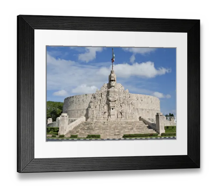 Framed Print : North America, Mexico, Yucatan, Merida. Monument to the Motherland at the head of the Paseo Montejo