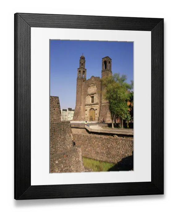 Framed Print : SA, Mexico, Mexico City. Restored Church of Tlateloloco 1536, at the Plaza of Three Framed Print : SA, Mexico, Mexico City. Restored Church of Tlateloloco 1536, at the Plaza of Three