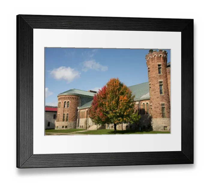 Framed Print : New York, Ogdensburg. Historic National Guard Armory in autumn, c. 1898, National Framed Print : New York, Ogdensburg. Historic National Guard Armory in autumn, c. 1898, National