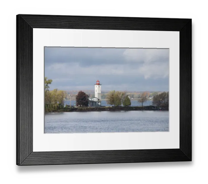 Framed Print : New York, Ogdensburg. Ogdensburg Lighthouse in autumn. Lighthouse Point, situated Framed Print : New York, Ogdensburg. Ogdensburg Lighthouse in autumn. Lighthouse Point, situated