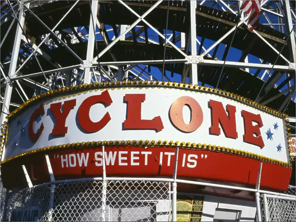North America; USA; New York; New York City; The Cyclone rollercoaster; a Coney Island