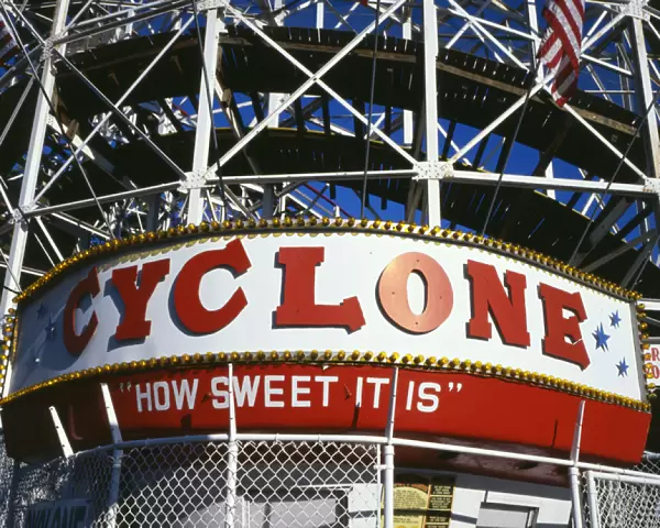 North America; USA; New York; New York City; The Cyclone rollercoaster; a Coney Island