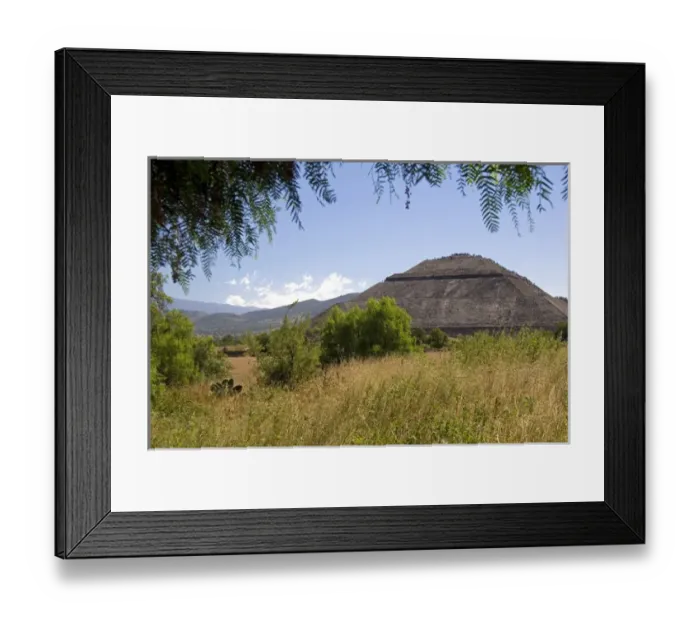Framed Print : A view of the Pyramid of the Sun at Teotihuacan in the State of Mexico, Mexico Framed Print : A view of the Pyramid of the Sun at Teotihuacan in the State of Mexico, Mexico