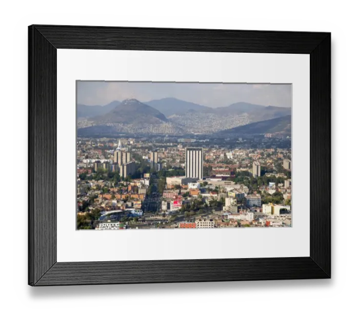 Framed Print : Aerial view of Mexico City, Mexico Framed Print : Aerial view of Mexico City, Mexico