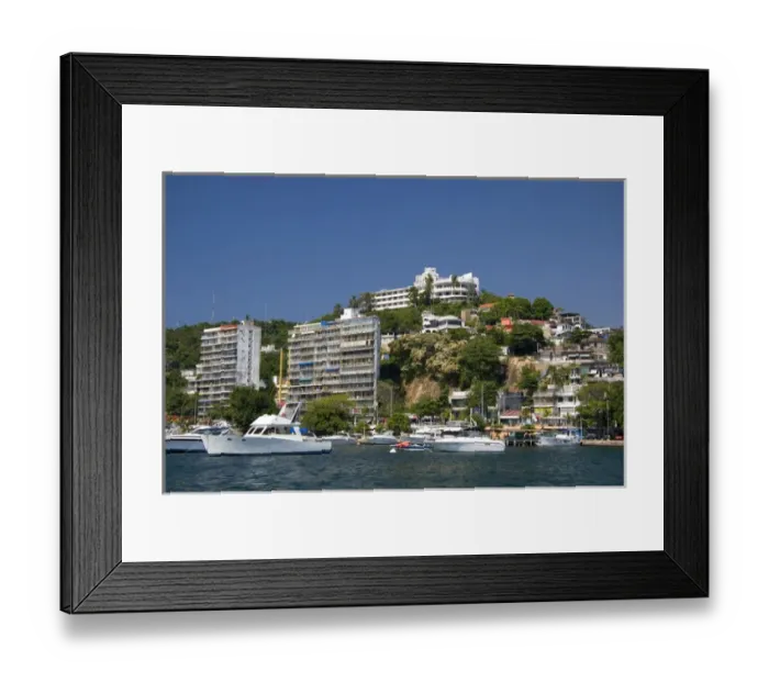 Framed Print : Cliffside housing along the bay at Acapulco, Guerrero, Mexico Framed Print : Cliffside housing along the bay at Acapulco, Guerrero, Mexico