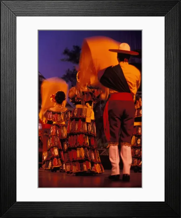 Framed Print : Mexico, Cancun, Mexican Folkloric Dance, Teatro de Cancun