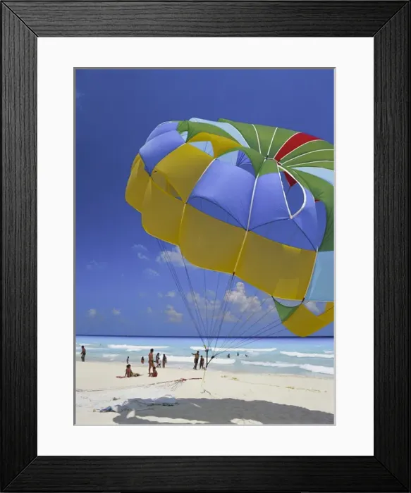 Framed Print : 06. View of beach, Cancun, Mexico
