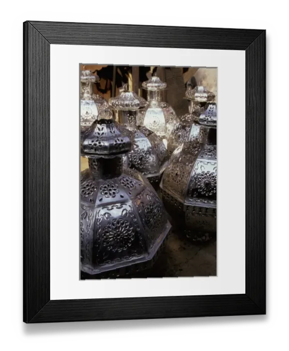 Framed Print : North America, Mexico, San Miguel de Allende, punched tin lanterns Framed Print : North America, Mexico, San Miguel de Allende, punched tin lanterns