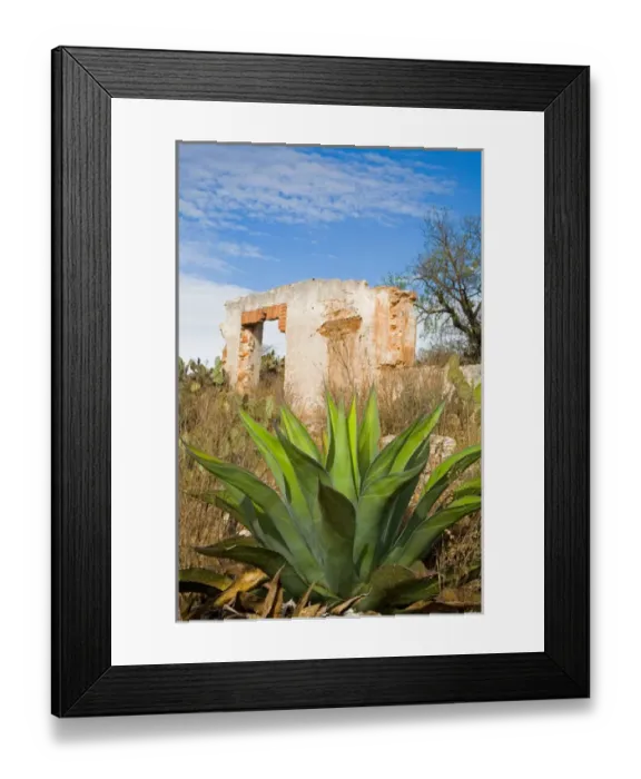Framed Print : North America, Mexico, Pozos. The mining ruins of Cinco Senores near the town of Framed Print : North America, Mexico, Pozos. The mining ruins of Cinco Senores near the town of