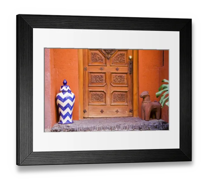 Framed Print : North America, Mexico, Guanajuato state, San Miguel. Casa de la Cuesta, a six bedroom bed