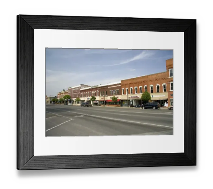 Framed Print : Main Street in Bryan, Ohio. ohio, northwest ohio, bryan, main street, town