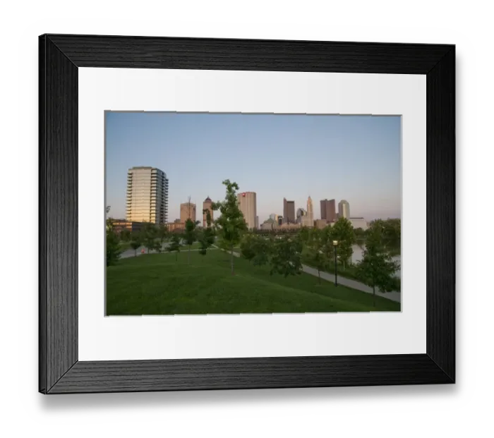 Framed Print : USA, Ohio, Columbus: Skyline from North Bank Park Framed Print : USA, Ohio, Columbus: Skyline from North Bank Park