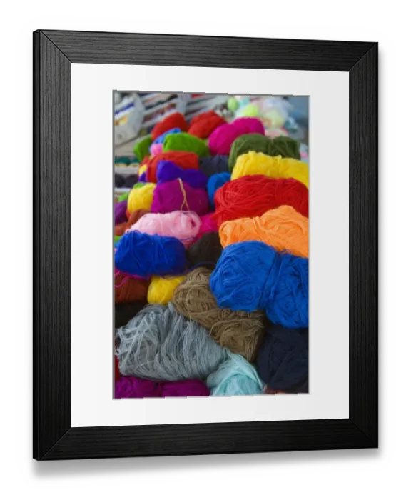 Framed Print : North America, Mexico, Guanajuato state, San Miguel de Allende. Yarn on display Framed Print : North America, Mexico, Guanajuato state, San Miguel de Allende. Yarn on display