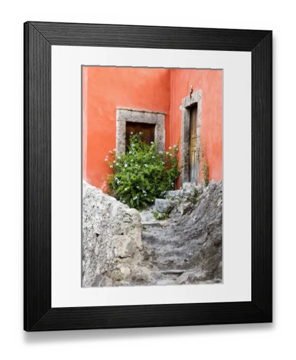 Framed Print : North America, Mexico, Guanajuato state, San Miguel. The stone steps leading to Framed Print : North America, Mexico, Guanajuato state, San Miguel. The stone steps leading to