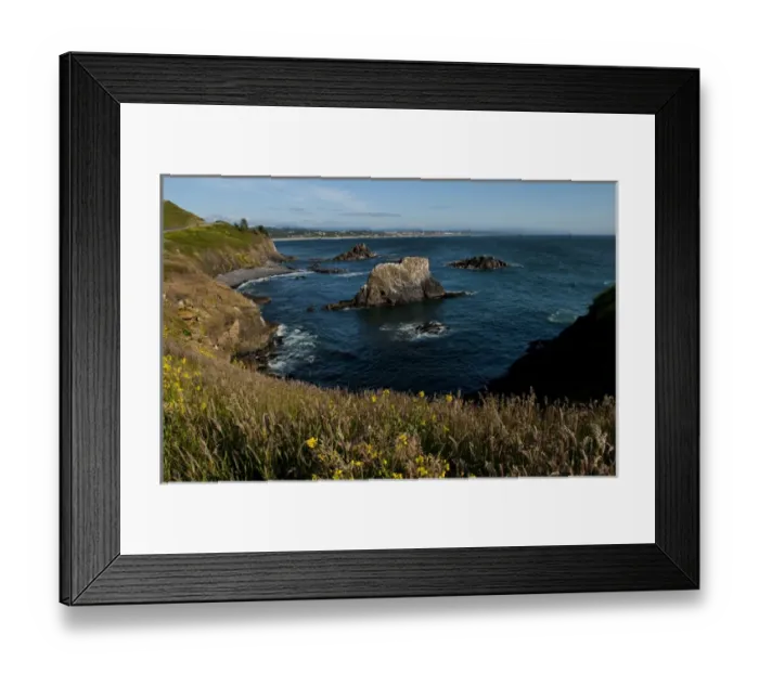 Framed Print : Rocks and ocean in Newport Oregon on Oregon taken fron Yaquina Head Lighthouse Framed Print : Rocks and ocean in Newport Oregon on Oregon taken fron Yaquina Head Lighthouse