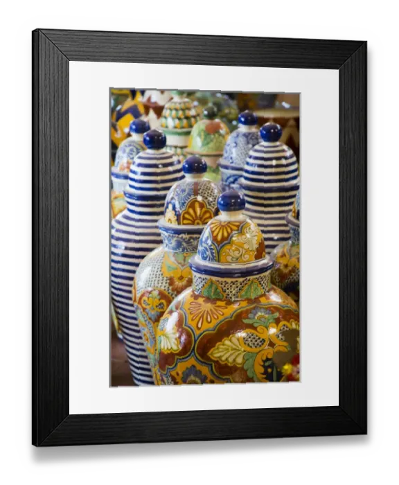 Framed Print : North America, Mexico, Guanajuato state. Pots for sale inside a ceramic shop Framed Print : North America, Mexico, Guanajuato state. Pots for sale inside a ceramic shop
