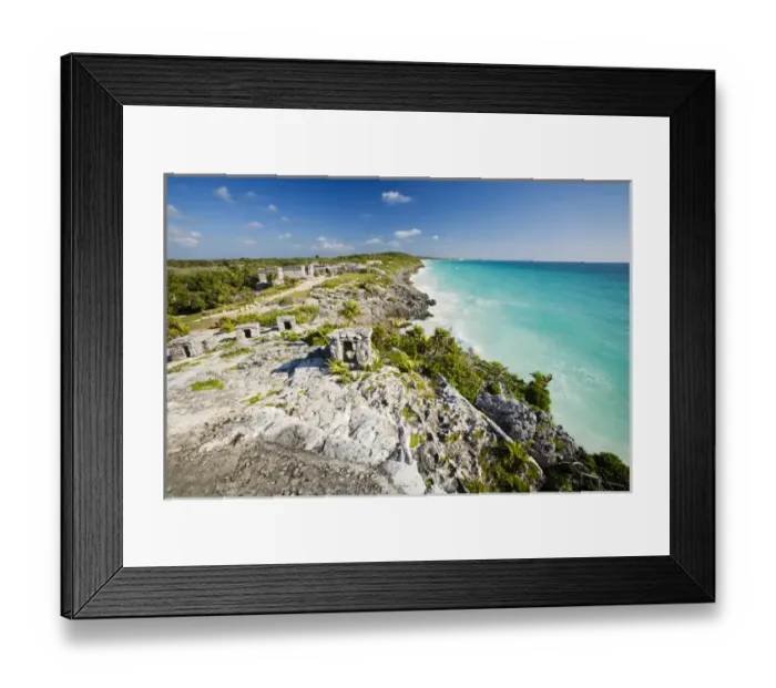 Framed Print : North America, Mexico, Quintana Roo, Tulum. A view from the main temple of the Tulum ruins Framed Print : North America, Mexico, Quintana Roo, Tulum. A view from the main temple of the Tulum ruins