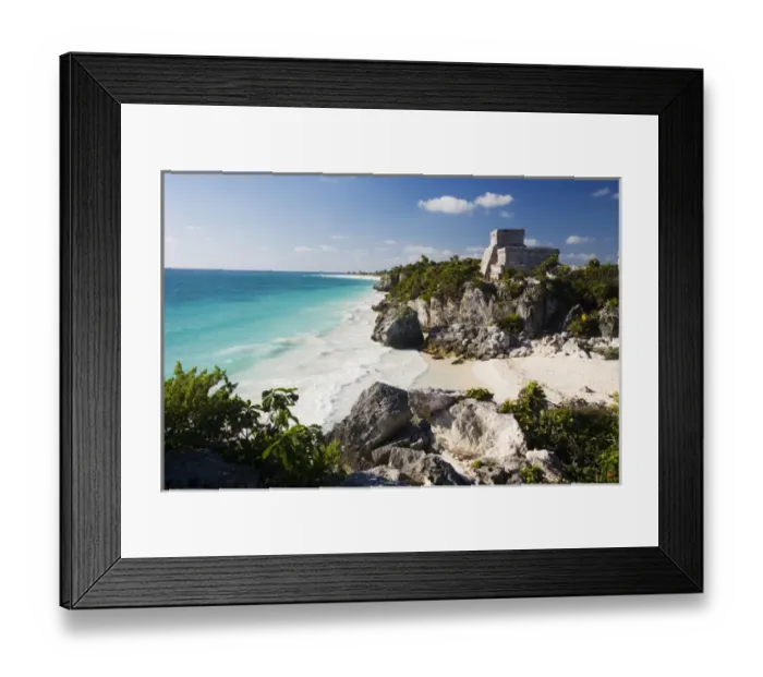 Framed Print : North America, Mexico, Quintana Roo, Tulum. Main temple at Tulum ruins against the Caribbean Sea Framed Print : North America, Mexico, Quintana Roo, Tulum. Main temple at Tulum ruins against the Caribbean Sea