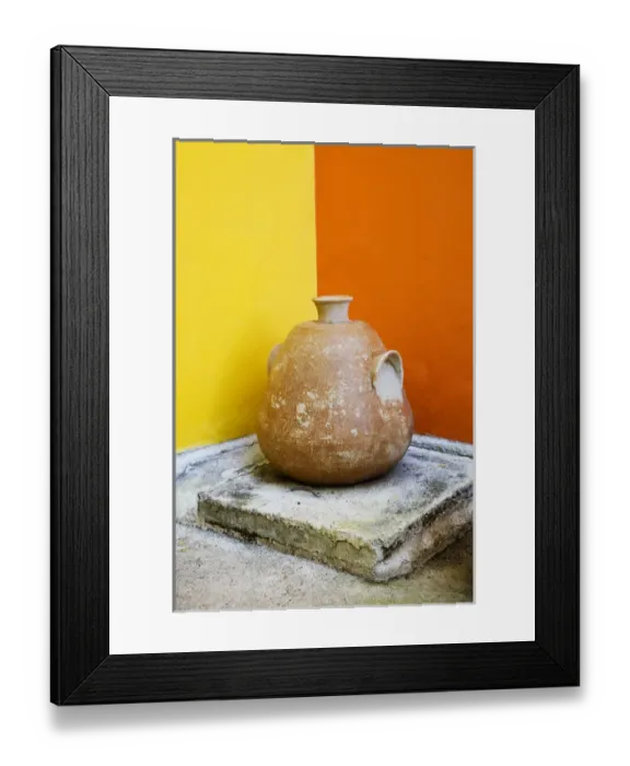 Framed Print : North America, Mexico, Yucatan, Merida. A pot decorating a corner of the inner courtyard Framed Print : North America, Mexico, Yucatan, Merida. A pot decorating a corner of the inner courtyard