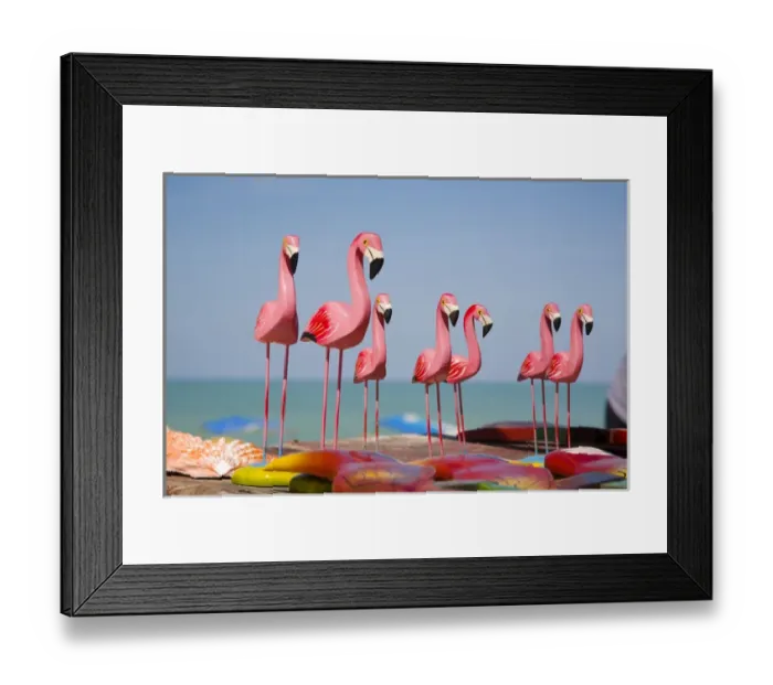 Framed Print : North America, Mexico, Yucatan, Celestun. Wooden pink flamingos displayed in a craft Framed Print : North America, Mexico, Yucatan, Celestun. Wooden pink flamingos displayed in a craft