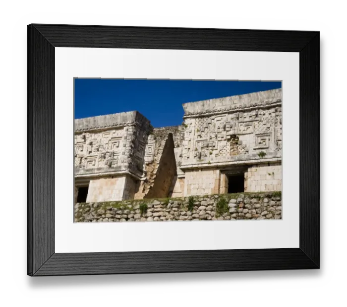 Framed Print : North America, Mexico, Yucatan, Uxmal. Uxmal, a large pre-Columbian ruined city