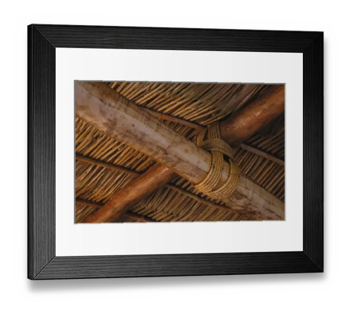 Framed Print : Mexico, Jalisco, Puerta Vallarta. Detail of thatched roof