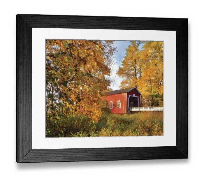 Framed Print : USA, Oregon. Shimanek covered bridge in morning light in Lane County, Oregon Credit as Framed Print : USA, Oregon. Shimanek covered bridge in morning light in Lane County, Oregon Credit as