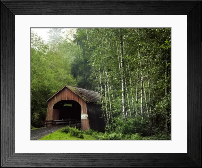 Framed Print : USA, Oregon. Covered bridge over North Fork of Yachats River. Credit as: Steve Terrill Framed Print : USA, Oregon. Covered bridge over North Fork of Yachats River. Credit as: Steve Terrill