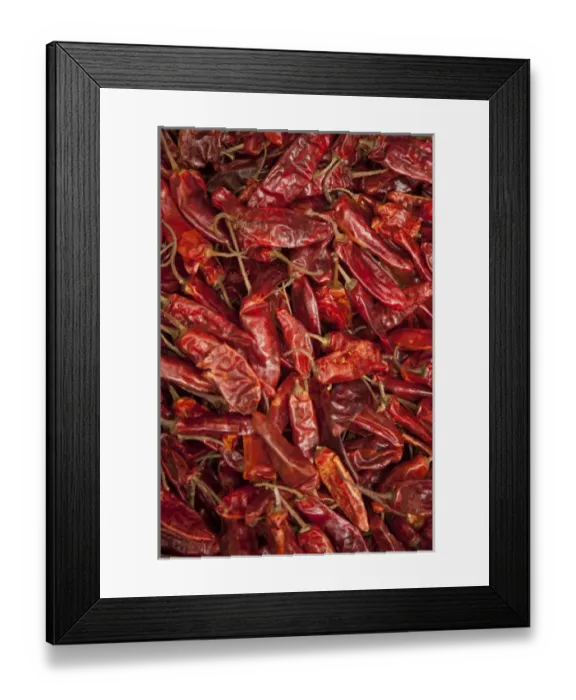 Framed Print : North America, Mexico, Oaxaca Province, Oaxaca, peppers for sale in market Framed Print : North America, Mexico, Oaxaca Province, Oaxaca, peppers for sale in market