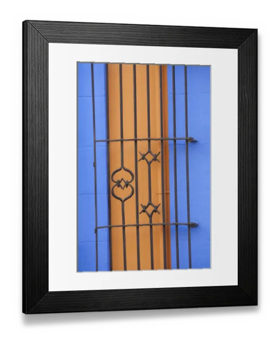 Framed Print : North America, Mexico, Oaxaca Province, Oaxaca, wrought-iron window grill Framed Print : North America, Mexico, Oaxaca Province, Oaxaca, wrought-iron window grill