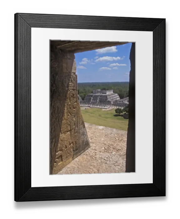 Framed Print : View from top of ancient Mayan structure in Chichen Itza. Central America, Mexico Framed Print : View from top of ancient Mayan structure in Chichen Itza. Central America, Mexico
