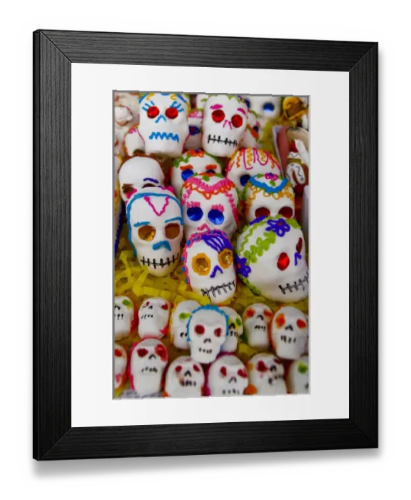 Framed Print : San Miguel de Allende, Mexico. Sugar skeletons for sale for Day of the Dead celebration Framed Print : San Miguel de Allende, Mexico. Sugar skeletons for sale for Day of the Dead celebration