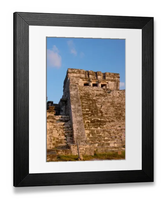 Framed Print : 06. Mexico, Tulum ruins with sun setting on buildings Framed Print : 06. Mexico, Tulum ruins with sun setting on buildings