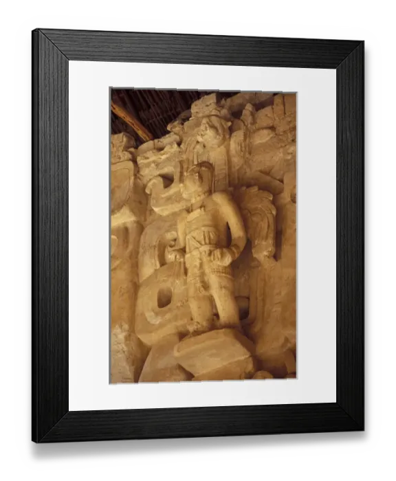 Framed Print : Mexico, Yucatan. Stucco bas-reliefs on the front facade of La Torre; Ek Balam ruins Framed Print : Mexico, Yucatan. Stucco bas-reliefs on the front facade of La Torre; Ek Balam ruins