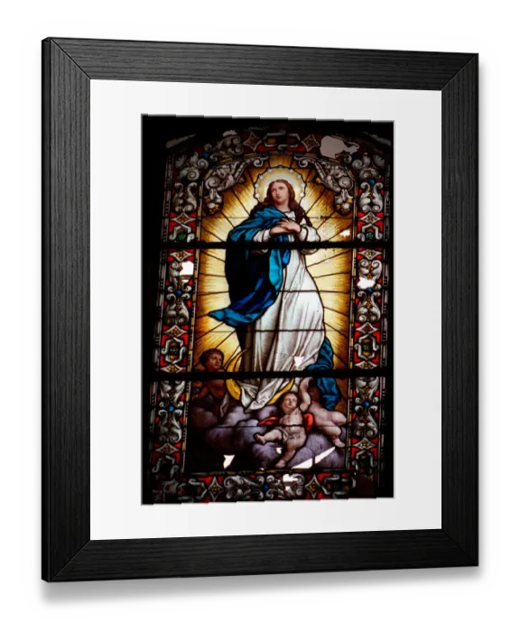 Framed Print : Stained glass windows in Cathedral of Oaxaca Framed Print : Stained glass windows in Cathedral of Oaxaca