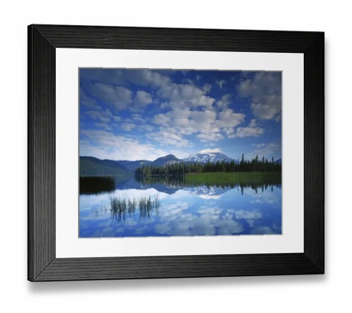 Framed Print : USA, Oregon, Deschutes National Forest, South Sister reflects in Sparks Lake Framed Print : USA, Oregon, Deschutes National Forest, South Sister reflects in Sparks Lake