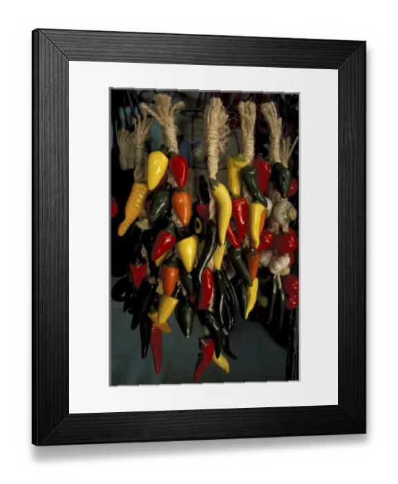 Framed Print : MEXICO, Acapulco Souveniers-Decorative Chilli Peppers Used in Sharon Till s Framed Print : MEXICO, Acapulco Souveniers-Decorative Chilli Peppers Used in Sharon Till s
