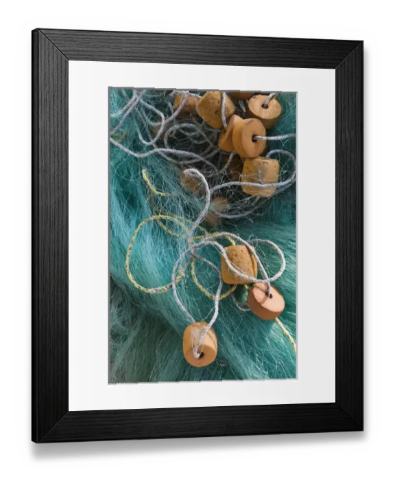 Framed Print : Mexico, Guerrero, Barra de Potosi. Fishing Net