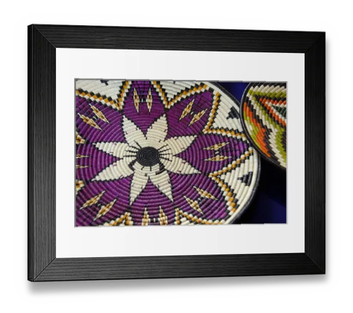 Framed Print : Central America, Panama, Cristobal. Local Embera Indian handicrafts, traditional baskets
