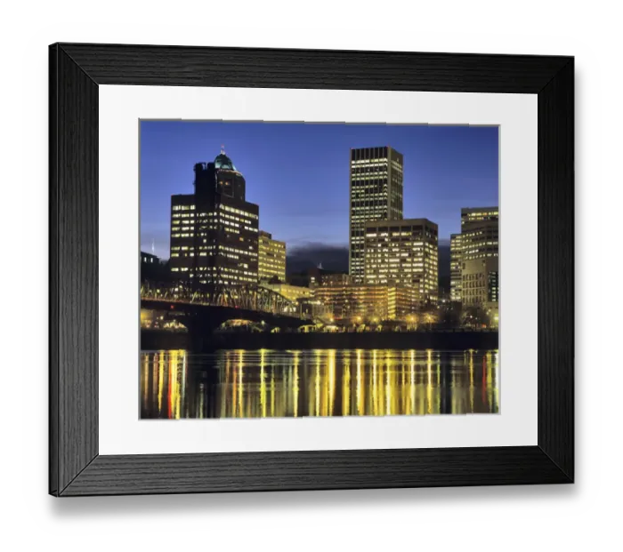 Framed Print : Portland Oregon skyline from across the Willamette River Framed Print : Portland Oregon skyline from across the Willamette River