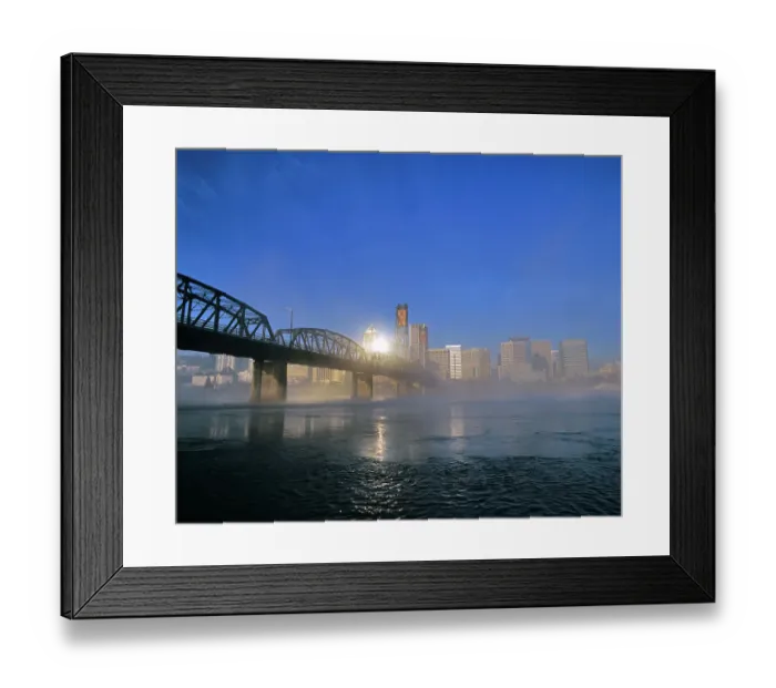 Framed Print : Portland Oregon skyline from across the Willamette River Framed Print : Portland Oregon skyline from across the Willamette River